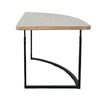 Giby Corner Table | Height Adjustable | Triangular Wheat Brown Wood | Black Metal