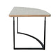 Giby Corner Table | Height Adjustable | Triangular Wheat Brown Wood | Black Metal