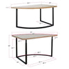 Giby Corner Table | Height Adjustable | Triangular Wheat Brown Wood | Black Metal