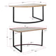 Giby Corner Table | Height Adjustable | Triangular Wheat Brown Wood | Black Metal