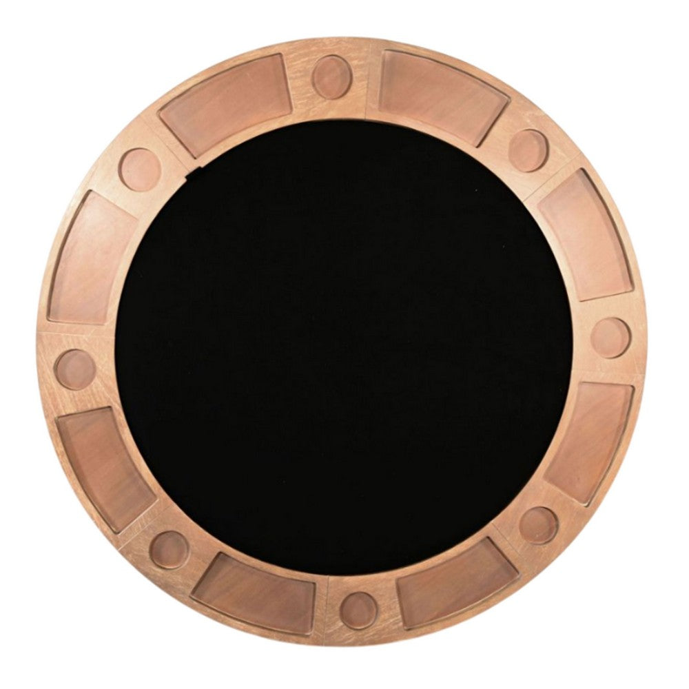 Reversible Poker Dining Table | Cup Holders | Chip Trays | Brown 53" Round