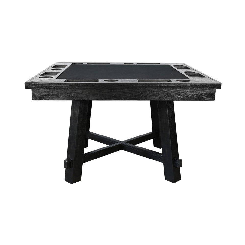 Reversible Poker Dining Table | Storage | Umbra Black Wood 50" Square