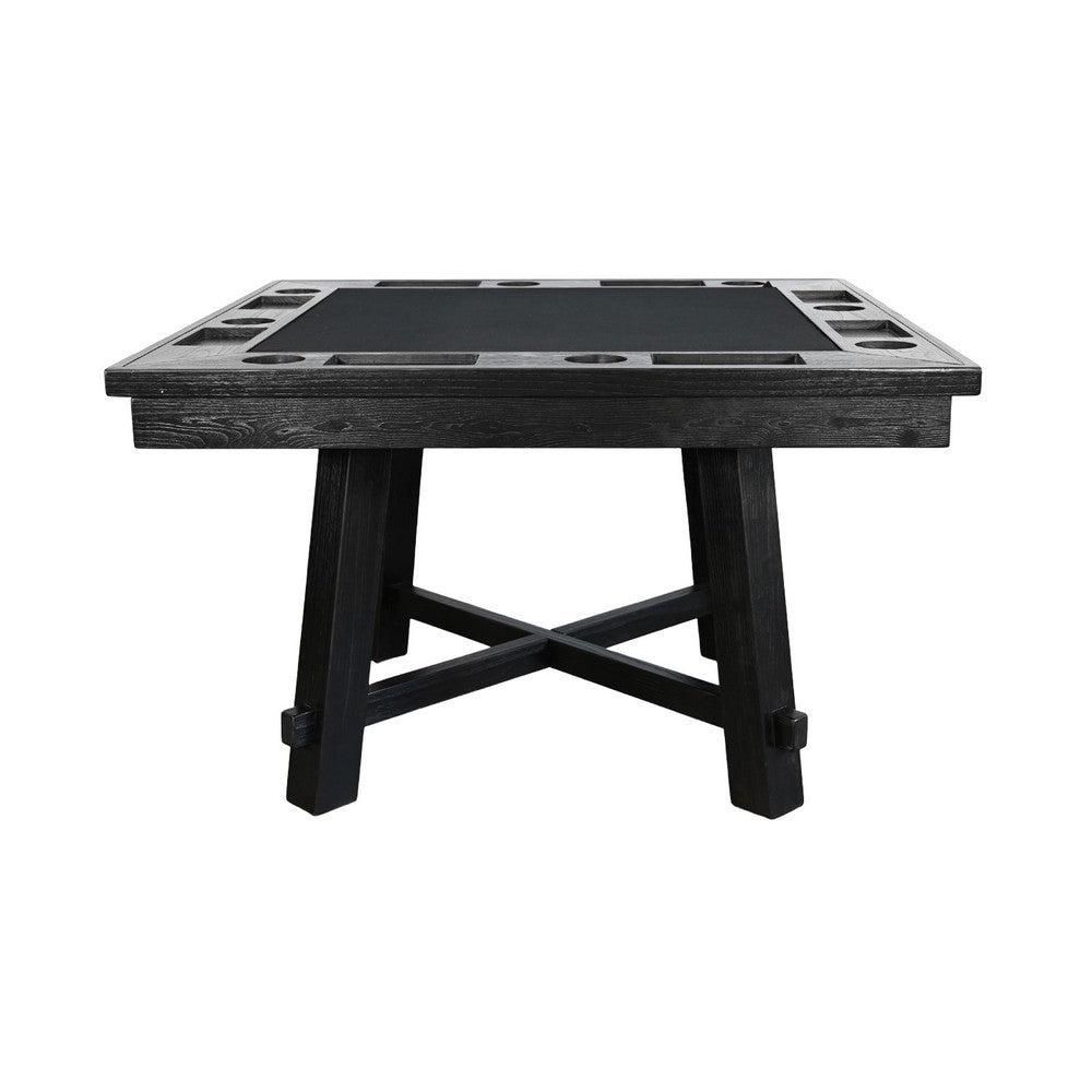 Reversible Poker Dining Table | Storage | Umbra Black Wood 50" Square