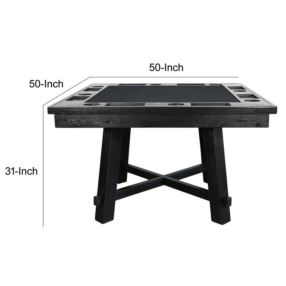 Reversible Poker Dining Table | Storage | Umbra Black Wood 50" Square