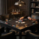 Reversible Poker Dining Table | Storage | Umbra Black Wood 50" Square