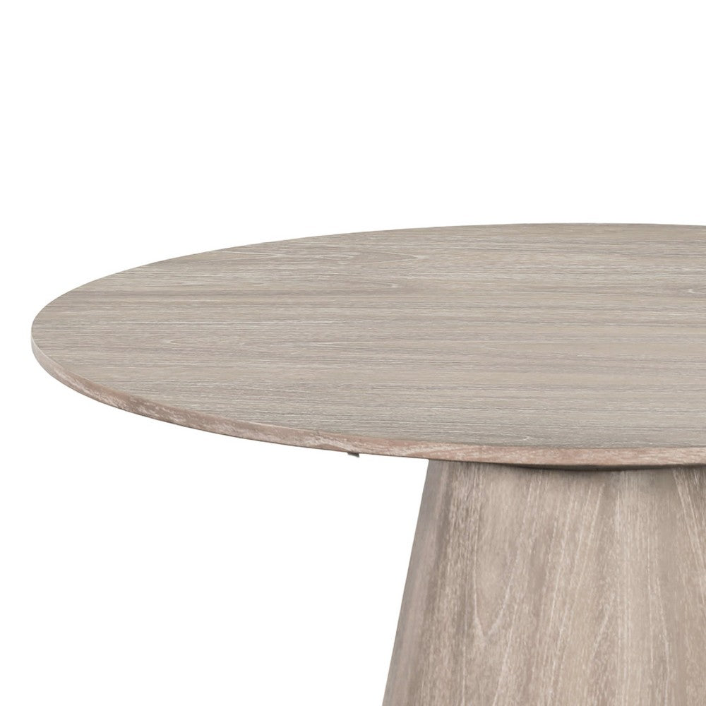 Dining Table | 48" Round Top | Conical Pedestal | Wheat Brown w Gray Wood