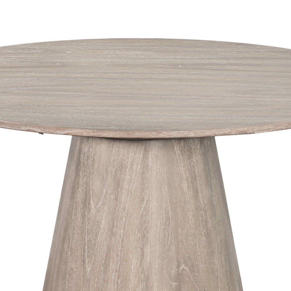 Dining Table | 48" Round Top | Conical Pedestal | Wheat Brown w Gray Wood