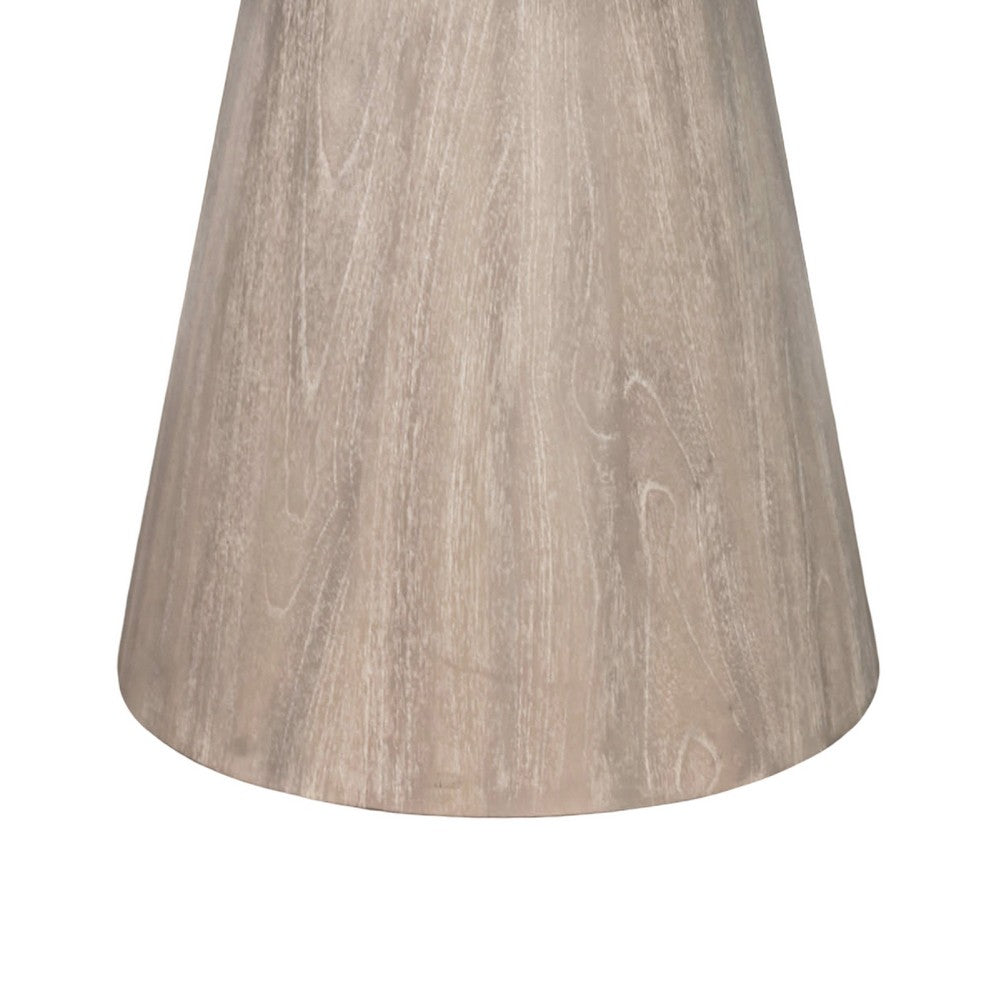Dining Table | 48" Round Top | Conical Pedestal | Wheat Brown w Gray Wood