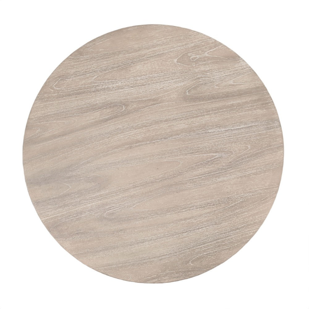 Dining Table | 48" Round Top | Conical Pedestal | Wheat Brown w Gray Wood