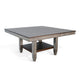Dining Table | 60" Square Top w Shelf | Tobacco Leaf Brown, Gray Wood