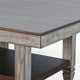 Dining Table | 60" Square Top w Shelf | Tobacco Leaf Brown, Gray Wood