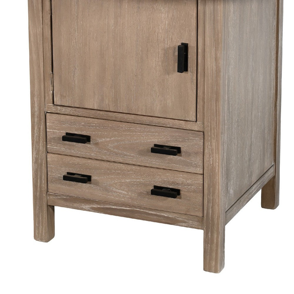 54" Round Counter Table w Storage Cabinet, 2 Drawers | Wheat Brown Wood