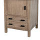 54" Round Counter Table w Storage Cabinet, 2 Drawers | Wheat Brown Wood