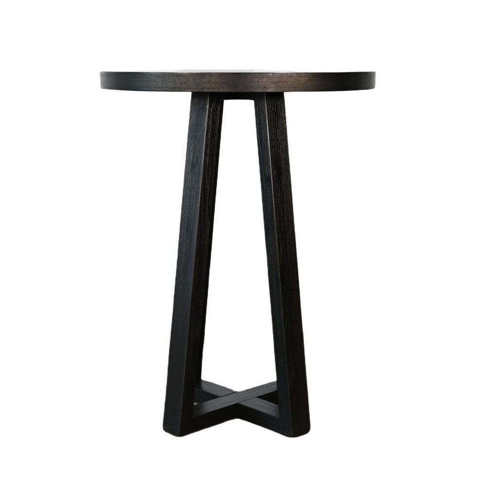 Mika Bar Table | Round Top | Criss Cross Base | Umbra Black Wood 32"