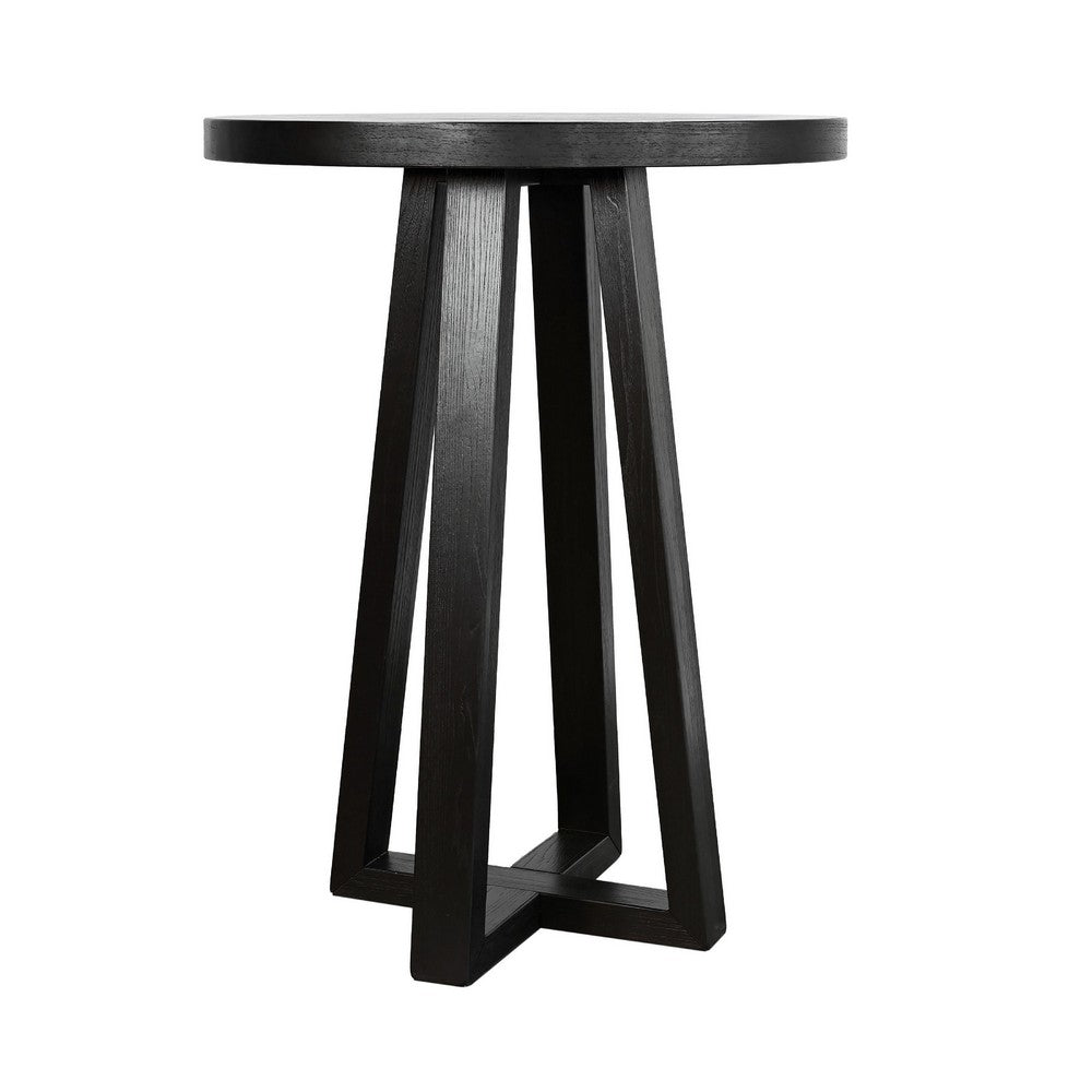 Mika Bar Table | Round Top | Criss Cross Base | Umbra Black Wood 32"