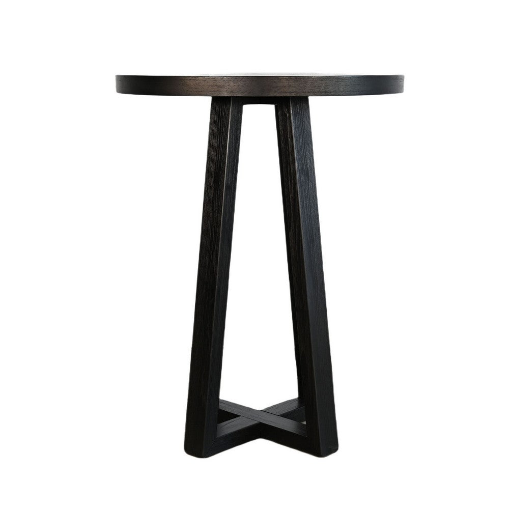 Mika Bar Table | Round Top | Criss Cross Base | Umbra Black Wood 32"