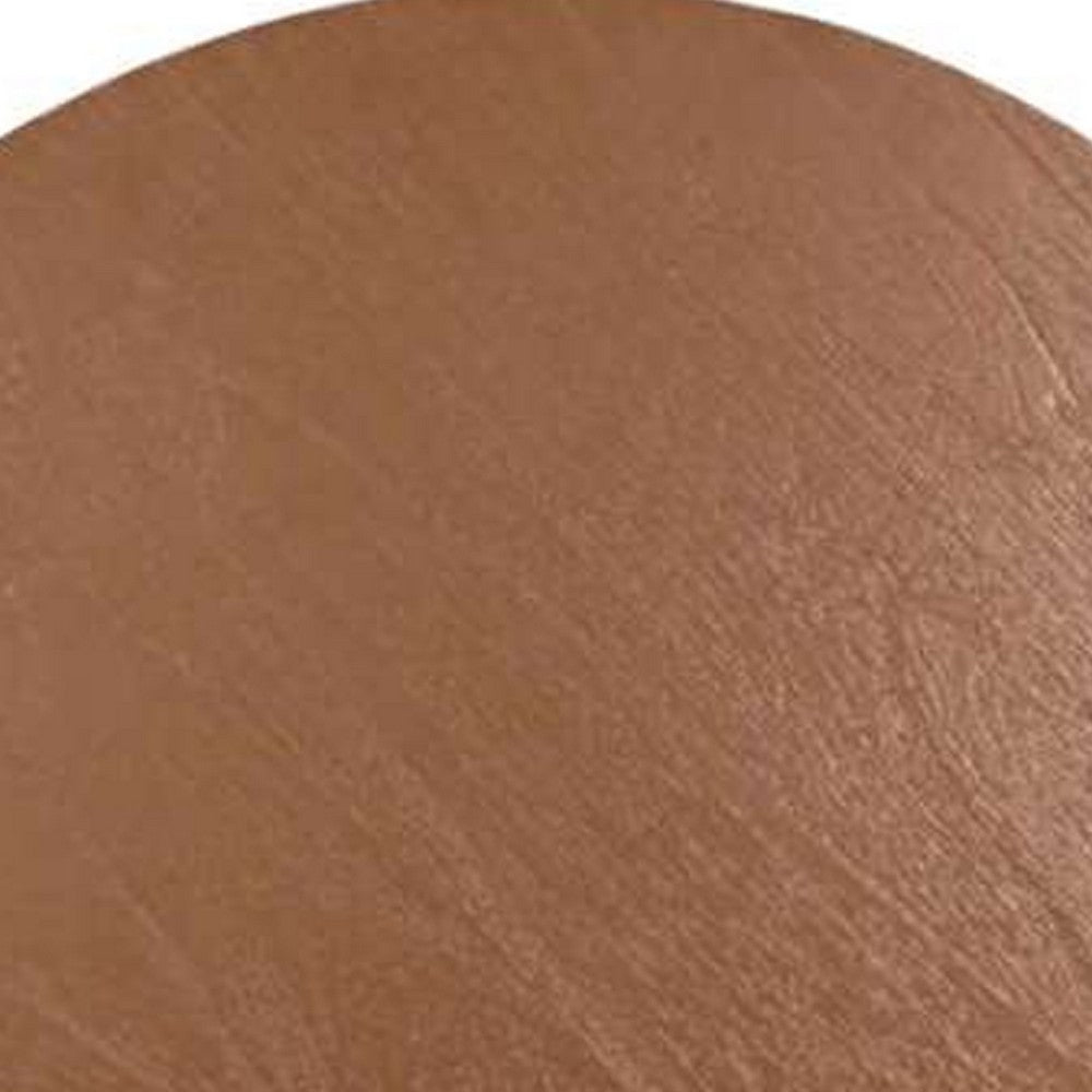 Mika Counter Table | 44" Round Top | Criss Cross Base | Medium Brown Wood