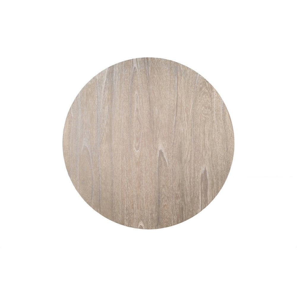 Mika Counter Table | Round Top | Criss Cross Base | Wheat Brown Wood 44"