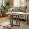 Mika Counter Table | Round Top | Criss Cross Base | Wheat Brown Wood 44"