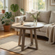 Mika Counter Table | Round Top | Criss Cross Base | Wheat Brown Wood 44"