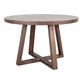Mika Dining Table | Criss Cross Base | Medium Brown Wood 48" Round Top