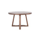 Mika Dining Table | Criss Cross Base | Medium Brown Wood 48" Round Top