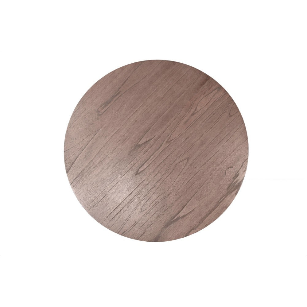 Mika Dining Table | Criss Cross Base | Medium Brown Wood 48" Round Top