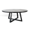 Mika Large Dining Table | Criss Cross Base | Black Wood 72" Round