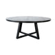 Mika Large Dining Table | Criss Cross Base | Black Wood 72" Round