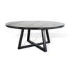 Mika Large Dining Table | Criss Cross Base | Black Wood 72" Round
