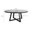 Mika Large Dining Table | Criss Cross Base | Black Wood 72" Round