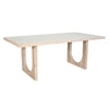 Riz Dining Table | U-Shape Pedestals | Oak Brown Gray Wood | 78" Rectangular