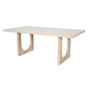 Riz Dining Table | U-Shape Pedestals | Oak Brown Gray Wood | 78" Rectangular