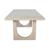 Riz Dining Table | U-Shape Pedestals | Oak Brown Gray Wood | 78" Rectangular