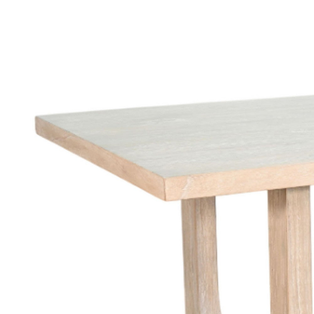 Riz Dining Table | U-Shape Pedestals | Oak Brown Gray Wood | 78" Rectangular