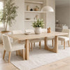 Riz Dining Table | U-Shape Pedestals | Oak Brown Gray Wood | 78" Rectangular