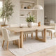 Riz Dining Table | U-Shape Pedestals | Oak Brown Gray Wood | 78" Rectangular