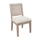 Dining Side Chair Set of 2 | Cane Back | Cream Seat Cushion | Hazelnut Brown Wood