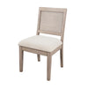 Dining Side Chair Set of 2 | Cane Back | Cream Seat Cushion | Hazelnut Brown Wood