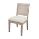 Dining Side Chair Set of 2 | Cane Back | Cream Seat Cushion | Hazelnut Brown Wood