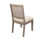 Dining Side Chair Set of 2 | Cane Back | Cream Seat Cushion | Hazelnut Brown Wood