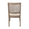 Dining Side Chair Set of 2 | Cane Back | Cream Seat Cushion | Hazelnut Brown Wood