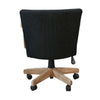 Giby Swivel Gaming or Office Chair | Black Corduroy Seat | Oak Brown Wood