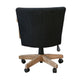 Giby Swivel Gaming or Office Chair | Black Corduroy Seat | Oak Brown Wood