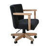 Giby Swivel Gaming or Office Chair | Black Corduroy Seat | Oak Brown Wood