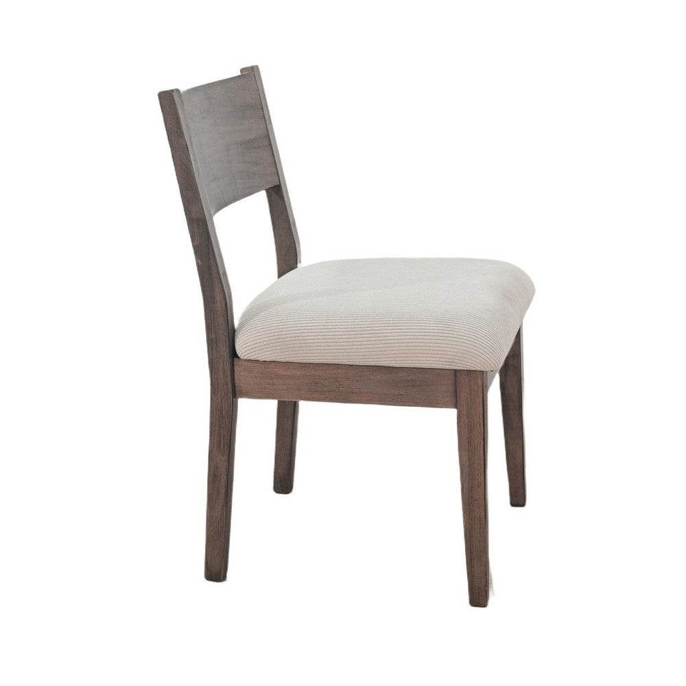 Casa Dining Side Chair Set of 2 | Open Back | Ivory Cushion | Buckskin Brown Wood