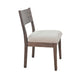 Casa Dining Side Chair Set of 2 | Open Back | Ivory Cushion | Buckskin Brown Wood
