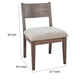 Casa Dining Side Chair Set of 2 | Open Back | Ivory Cushion | Buckskin Brown Wood