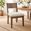 Casa Dining Side Chair Set of 2 | Open Back | Ivory Cushion | Buckskin Brown Wood