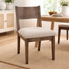 Casa Dining Side Chair Set of 2 | Open Back | Ivory Cushion | Buckskin Brown Wood